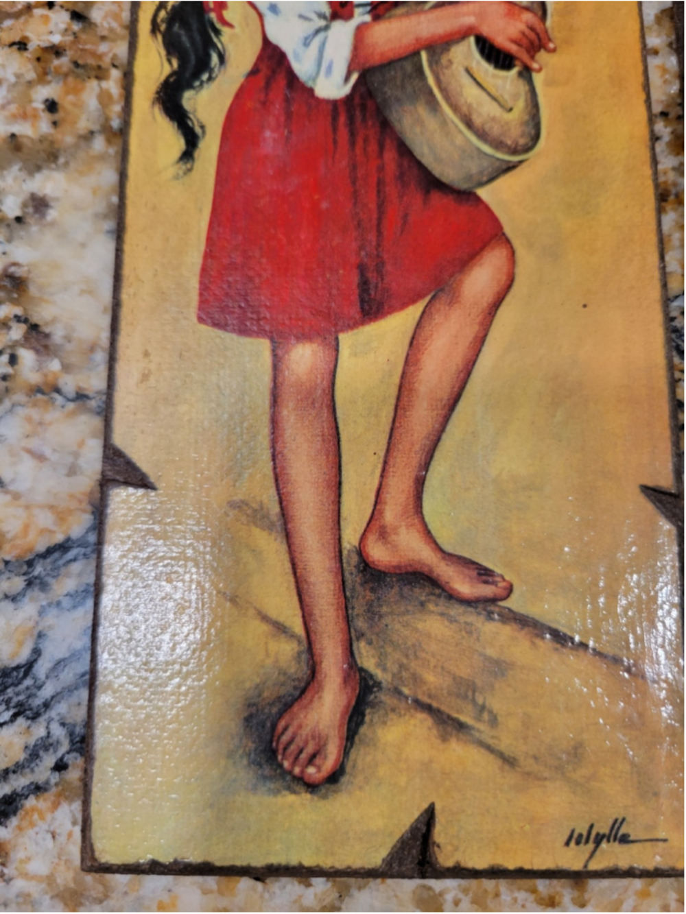 Vintage Norleans Big Eyed Boy & Girl Wall Plaques Pair Made in Italy 10"x4" - Picture 3 of 11